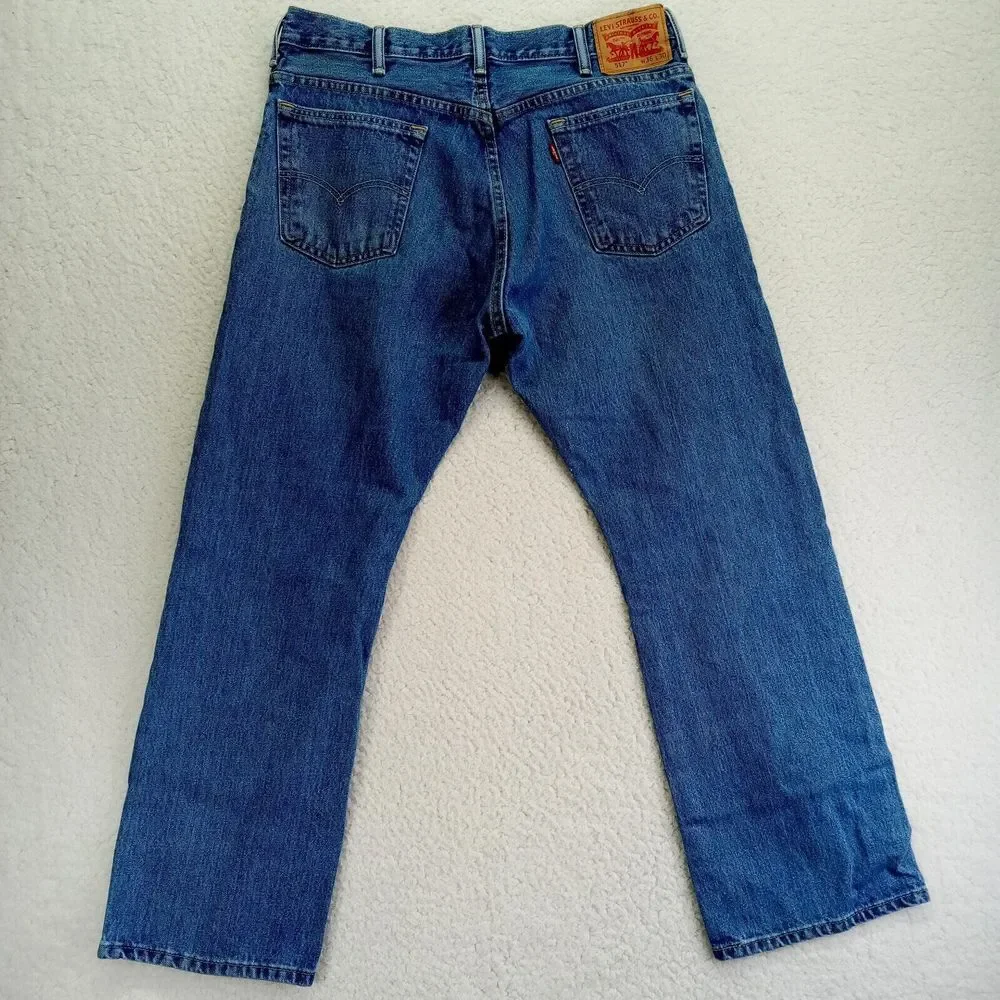 Levis 517 Jeans Mnes 36x30 Bootcut Distressed Cotton‎ Denim Medium Wash